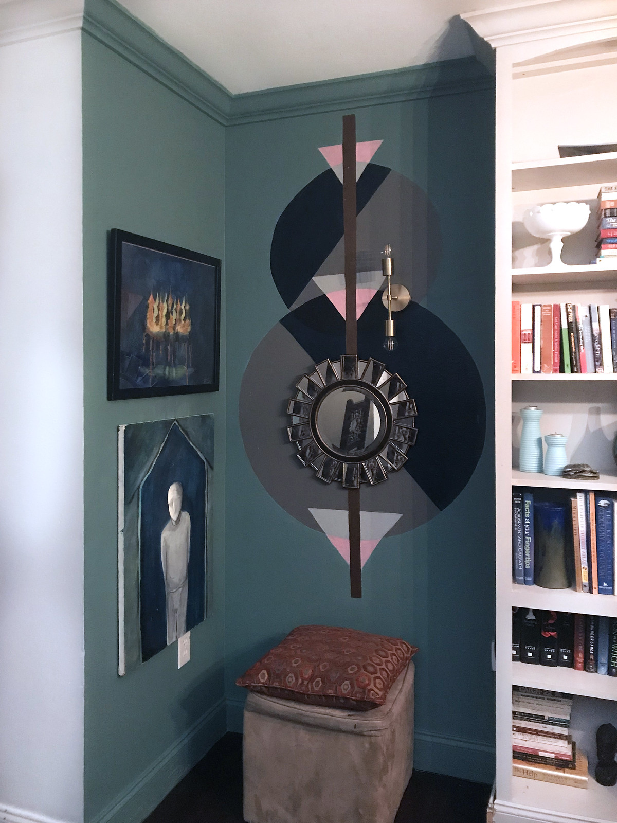 Zelda Mural, Art Deco Mural, New Orleans Art Deco, Geometric Shapes Mural, Art Collections, Wall Mural, Rebecca Pons Art, studio, Rebecca Pons, New Orleans based Artist, Art, Illustration, Fine Art FINE ART,  re, art, Painter, gallery, collections, FINE ART,  New Orleans Artist, New Orleans Art, Louisiana Art, emotional art, dramatic art, New Orleans Art, commissioned artwork